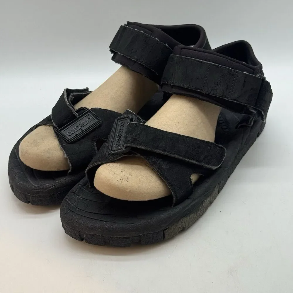 Colorado Hiking Water Sports Sandals Men's 11D Black Hook & Loop Adjustable Shoe
